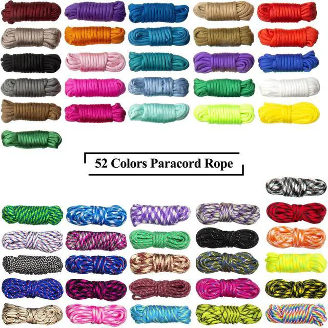 Alt view image 2 of 6 - 52 Colors Paracord Set, 4mm Paracord 550 Multifunctional Paracord Bracelets Nylon Paracord Rope with Storage Bag for DIY Bracelet, Key Ring, Dog Collar, Outdoor Activities Parachute Cord
