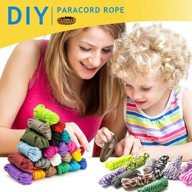 Alt view image 4 of 6 - 52 Colors Paracord Set, 4mm Paracord 550 Multifunctional Paracord Bracelets Nylon Paracord Rope with Storage Bag for DIY Bracelet, Key Ring, Dog Collar, Outdoor Activities Parachute Cord