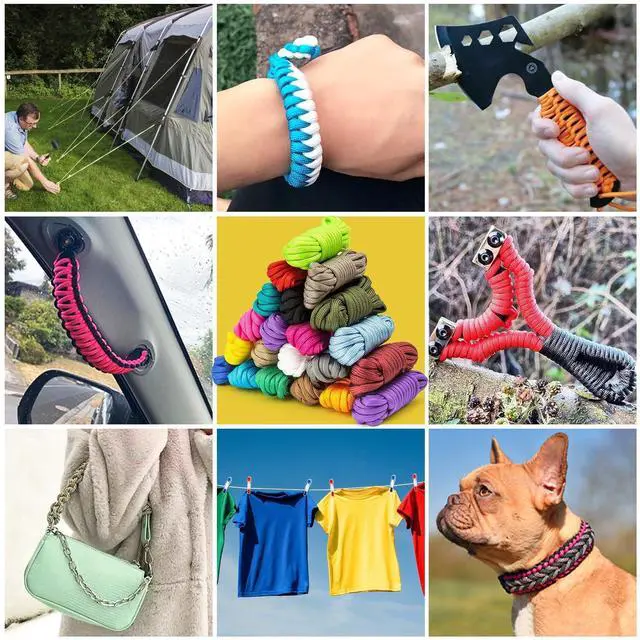 Alt view image 6 of 6 - 52 Colors Paracord Set, 4mm Paracord 550 Multifunctional Paracord Bracelets Nylon Paracord Rope with Storage Bag for DIY Bracelet, Key Ring, Dog Collar, Outdoor Activities Parachute Cord