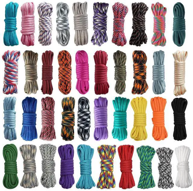 Main image of 40 Colors Paracord Cord Multifunction 550lb Paracord Crafting Kit for Making Lanyards, Bracelets, Dog Collars and DIY Projects