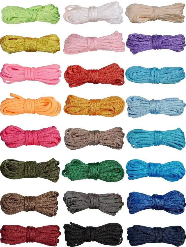 Main image of 24 Pcs 10 Ft Paracord Cord 550 Multifunction Rope Kit,Solid Style | Paracord Bracelet Rope Crafting Making Rope Kit, for Lanyards Keychain Dog Collar Woven, DIY Manual Braiding Supplies