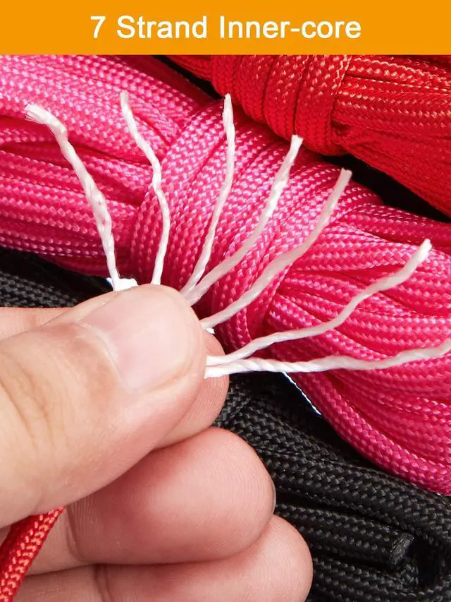 Alt view image 5 of 7 - 24 Pcs 10 Ft Paracord Cord 550 Multifunction Rope Kit,Solid Style | Paracord Bracelet Rope Crafting Making Rope Kit, for Lanyards Keychain Dog Collar Woven, DIY Manual Braiding Supplies