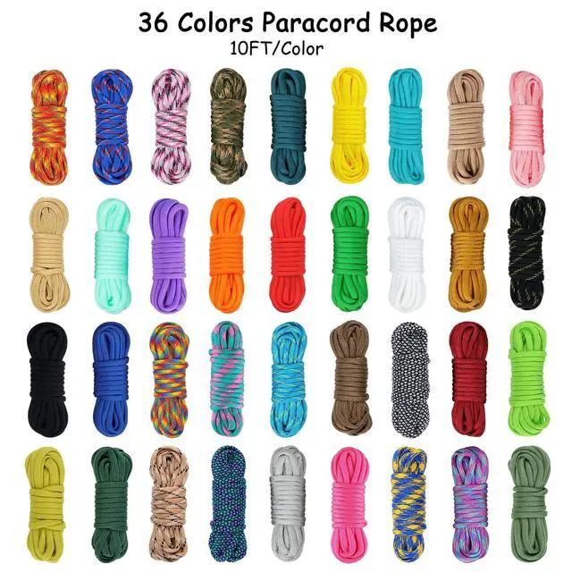 Alt view image 2 of 6 - 36 Colors 10ft Paracord 550 Combo kit, Paracord Bracelets Making kit - Multifunction Paracord Rope with Instruction for Making Lanyard, Dog Collar, Idea for Gift (36 Colors A)