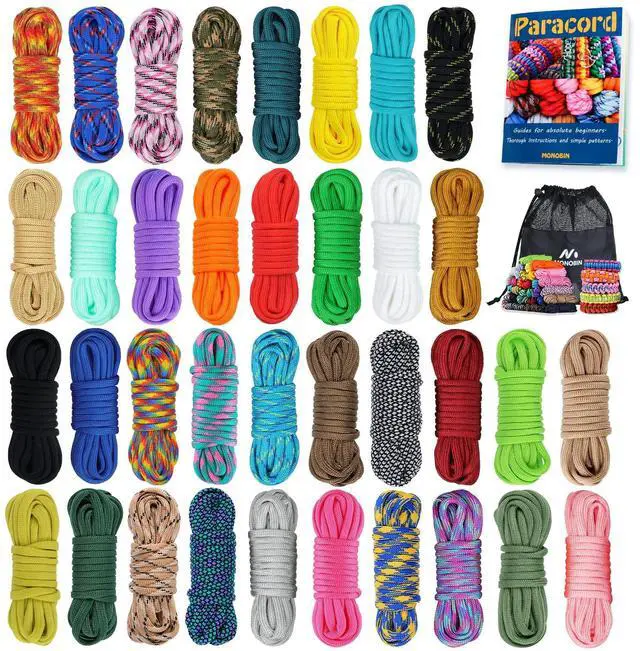 Main image of 36 Colors 10ft Paracord 550 Combo kit, Paracord Bracelets Making kit - Multifunction Paracord Rope with Instruction for Making Lanyard, Dog Collar, Idea for Gift (36 Colors A)