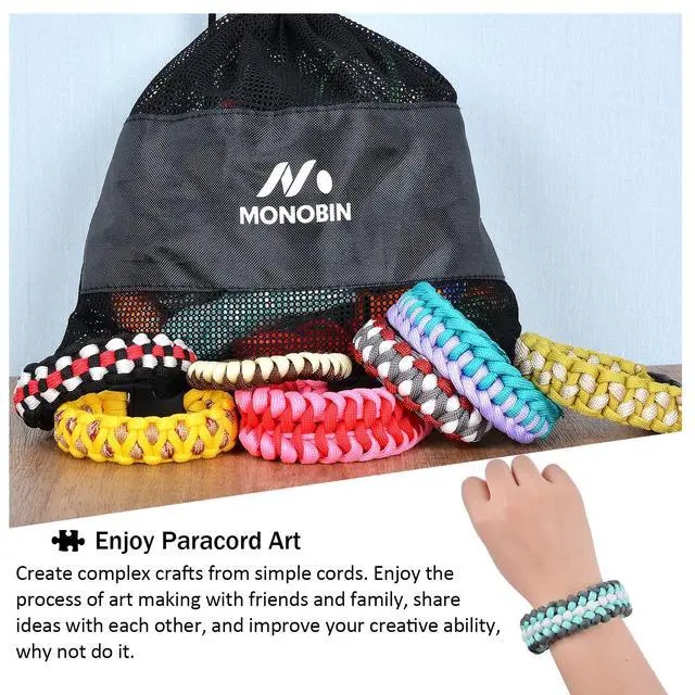 Alt view image 5 of 6 - 36 Colors 10ft Paracord 550 Combo kit, Paracord Bracelets Making kit - Multifunction Paracord Rope with Instruction for Making Lanyard, Dog Collar, Idea for Gift (36 Colors A)