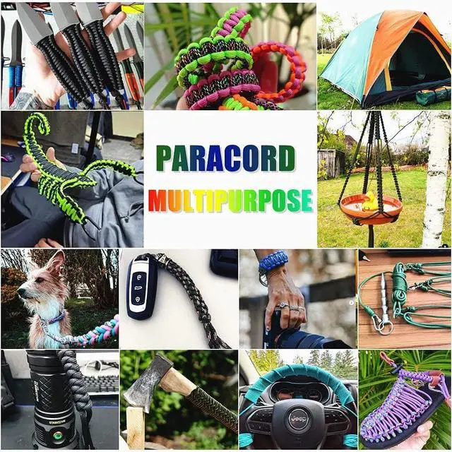 Alt view image 7 of 7 - 28 Colors Paracord with Instruction, 10 Feet Each Parachute | 550 Paracord Bracelet Kit Parachute Crafting Combo Kits 4mm Ropes for Keychain Bracelets Leashes Dog Collars