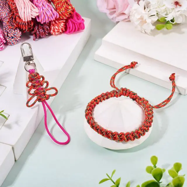 Alt view image 6 of 7 - 10 Colors 2mm Paracord Rope, 131ft Pink Red Paracord Cords for Bracelet Making Thin Braided Rope for Crafting DIY Jewelry Lanyards Collars Shoelace Keychain Making Multicolor Kit