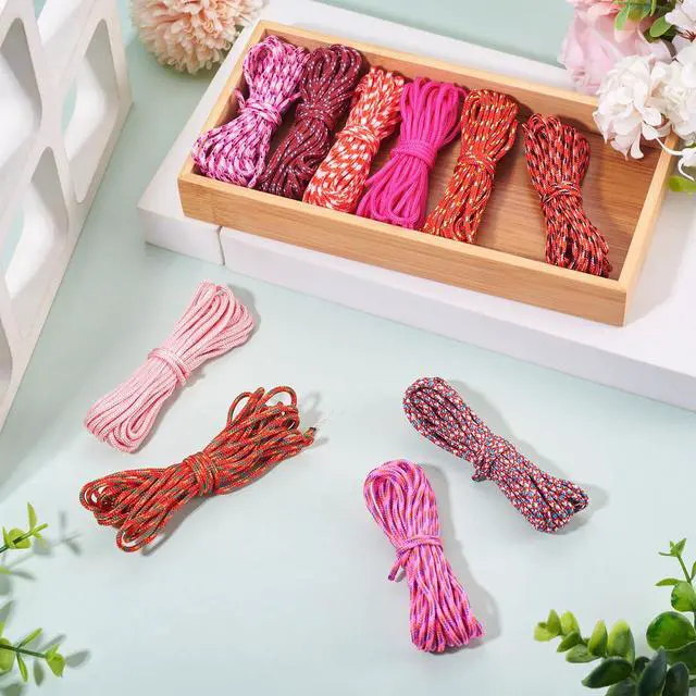 Alt view image 5 of 7 - 10 Colors 2mm Paracord Rope, 131ft Pink Red Paracord Cords for Bracelet Making Thin Braided Rope for Crafting DIY Jewelry Lanyards Collars Shoelace Keychain Making Multicolor Kit