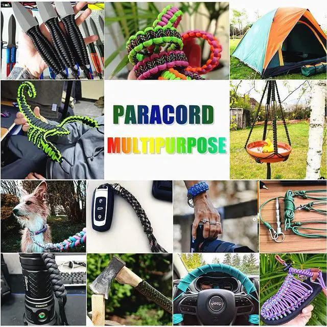 Alt view image 6 of 7 - Paracord 550, 4MM Paracord 20 Colors & 2MM Micro Paracord Rope 10 Colors with Instructions Book, Paracord Bracelet Combo Crafting Kits, Parachute Cord and Complete Accessories (Fairy Tale)