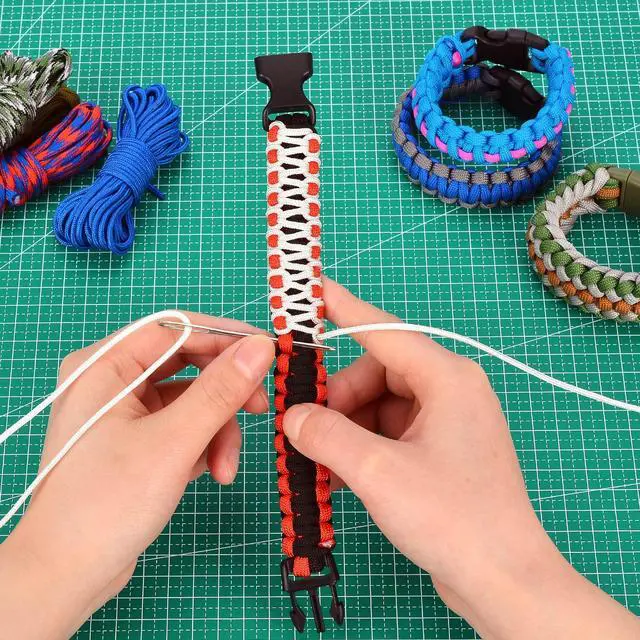 Alt view image 5 of 7 - Paracord 550, 4MM Paracord 20 Colors & 2MM Micro Paracord Rope 10 Colors with Instructions Book, Paracord Bracelet Combo Crafting Kits, Parachute Cord and Complete Accessories (Fairy Tale)