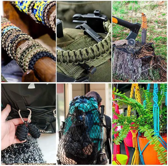 Alt view image 7 of 7 - Paracord 550, 4MM Paracord 20 Colors & 2MM Micro Paracord Rope 10 Colors with Instructions Book, Paracord Bracelet Combo Crafting Kits, Parachute Cord and Complete Accessories (Fairy Tale)