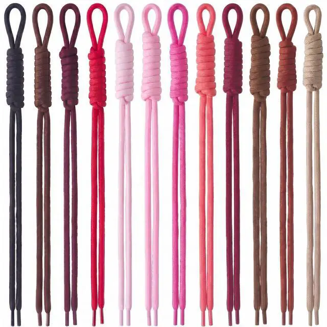 Main image of 12pcs Paracord Rope Keychain, Paracord Keychain Bag Charms, 12 Color | Polyester Fiber, Colorful, Braided Rope, Knot, 10.6in, for Handbag Purse Backpack Decoration
