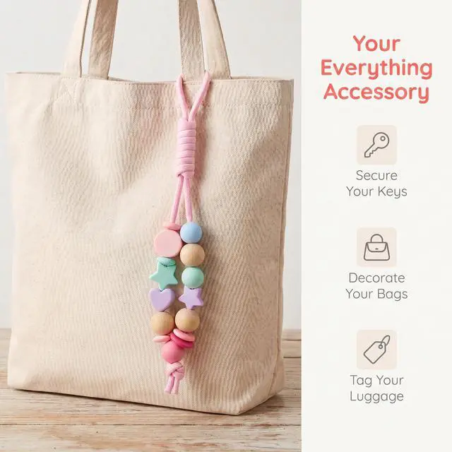 Alt view image 3 of 7 - 12pcs Paracord Rope Keychain, Paracord Keychain Bag Charms, 12 Color | Polyester Fiber, Colorful, Braided Rope, Knot, 10.6in, for Handbag Purse Backpack Decoration