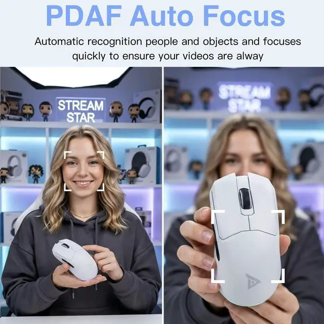 Alt view image 3 of 7 - 1080p Webcam for pc with Microphone, Auto Focus, with Privacy Cover | Plug & Play USB Computer Camera for Desktop Streaming Gaming Online Meeting With a tripod 360 ° Rotatable