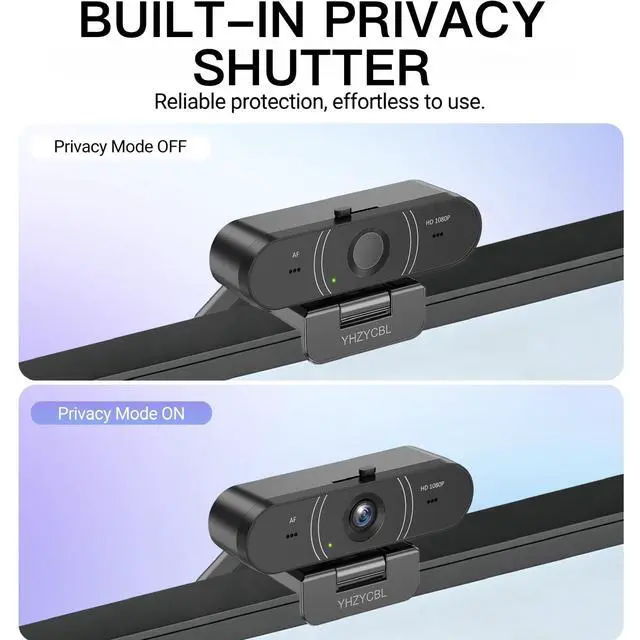 Alt view image 6 of 7 - 1080p Webcam for pc with Microphone, Auto Focus, with Privacy Cover | Plug & Play USB Computer Camera for Desktop Streaming Gaming Online Meeting With a tripod 360 ° Rotatable