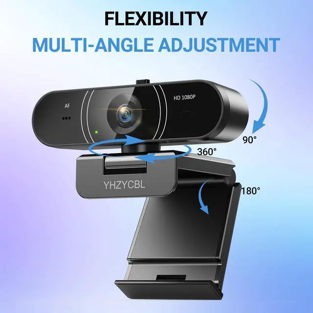 Alt view image 5 of 7 - 1080p Webcam for pc with Microphone, Auto Focus, with Privacy Cover | Plug & Play USB Computer Camera for Desktop Streaming Gaming Online Meeting With a tripod 360 ° Rotatable