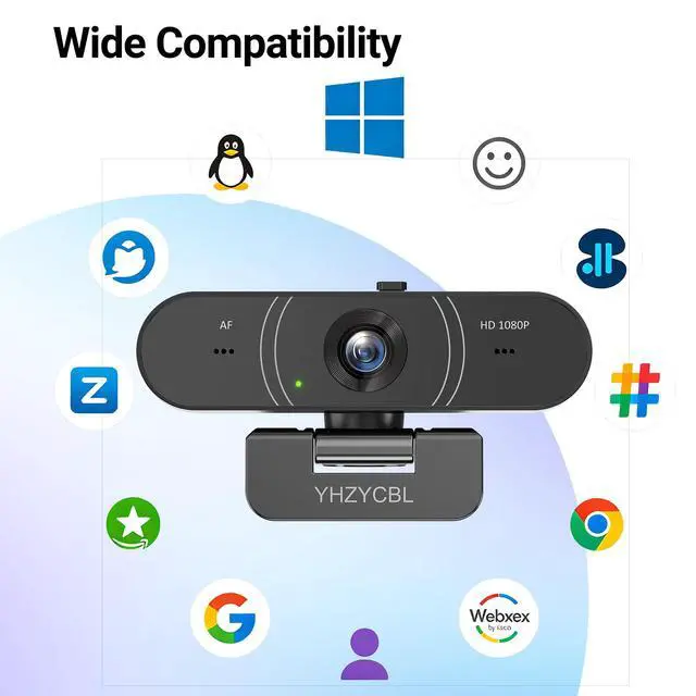 Alt view image 7 of 7 - 1080p Webcam for pc with Microphone, Auto Focus, with Privacy Cover | Plug & Play USB Computer Camera for Desktop Streaming Gaming Online Meeting With a tripod 360 ° Rotatable