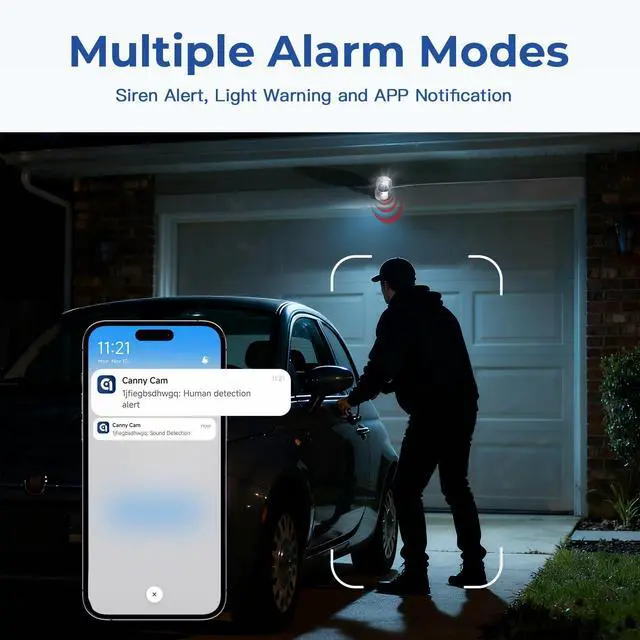 Alt view image 7 of 7 - 2.5K Cameras for Home Security with Audio and Video, Indoor Security Camera for Baby Monitor, 2.4g/5g Outdoor Cameras for House/Pet/Baby, Plug&Play, Support 128G Card (Not Included), 9.84ft Wire