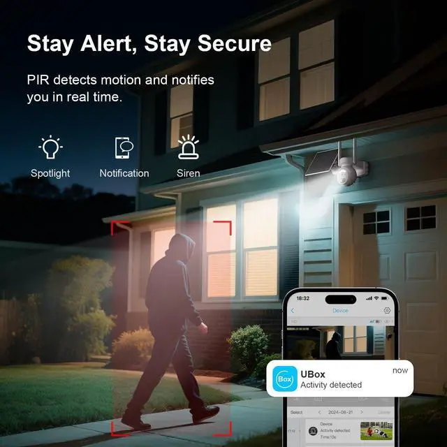 Alt view image 4 of 7 - 4G LTE Security Camera No Internet Needed, Free Cloud Storage, 2K HD Video | 360° PTZ Outdoor Camera, Solar Camera Outdoor Wireless, PIR Motion Detection, 2-Way Talk, Wall/Ceiling Mount, Waterproof