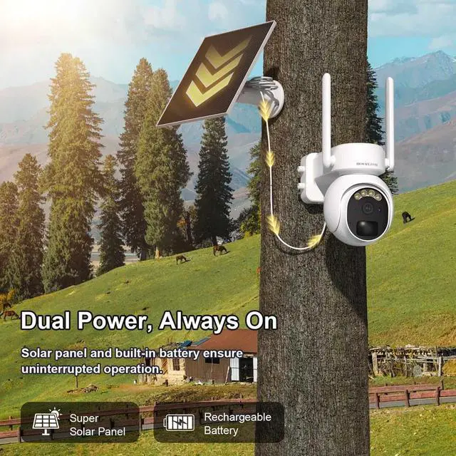 Alt view image 7 of 7 - 4G LTE Security Camera No Internet Needed, Free Cloud Storage, 2K HD Video | 360° PTZ Outdoor Camera, Solar Camera Outdoor Wireless, PIR Motion Detection, 2-Way Talk, Wall/Ceiling Mount, Waterproof