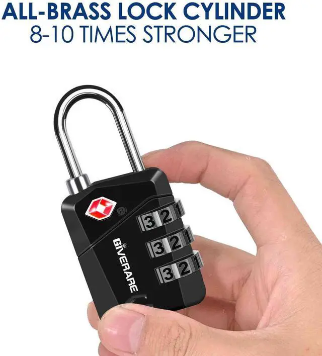 Alt view image 6 of 7 - 2 Pack TSA Approved Travel Luggage Locks, Metal Combination Lock, Alloy Keyless 3-Digit Padlocks, TSA Accepted Compatible Padlock for Gym Locker, Golf Bag Case, Backpack, Black
