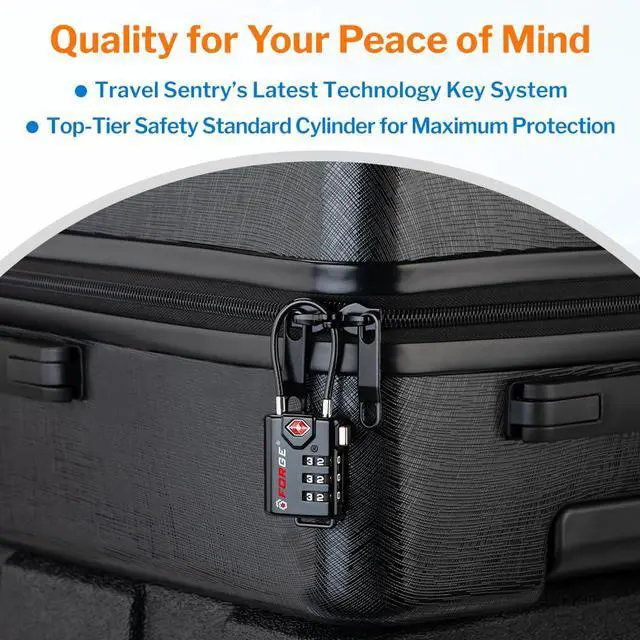 Alt view image 6 of 7 - TSA Approved Cable Luggage Locks, Re-settable Combination with Alloy Body, Black 2 Locks.