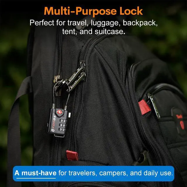 Alt view image 7 of 7 - TSA Approved Cable Luggage Locks, Re-settable Combination with Alloy Body, Black 2 Locks.