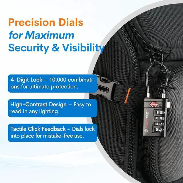 Alt view image 4 of 7 - Open Alert TSA Approved Luggage Locks, TSA Travel Locks, Zinc Alloy Body. Black 2 Locks.