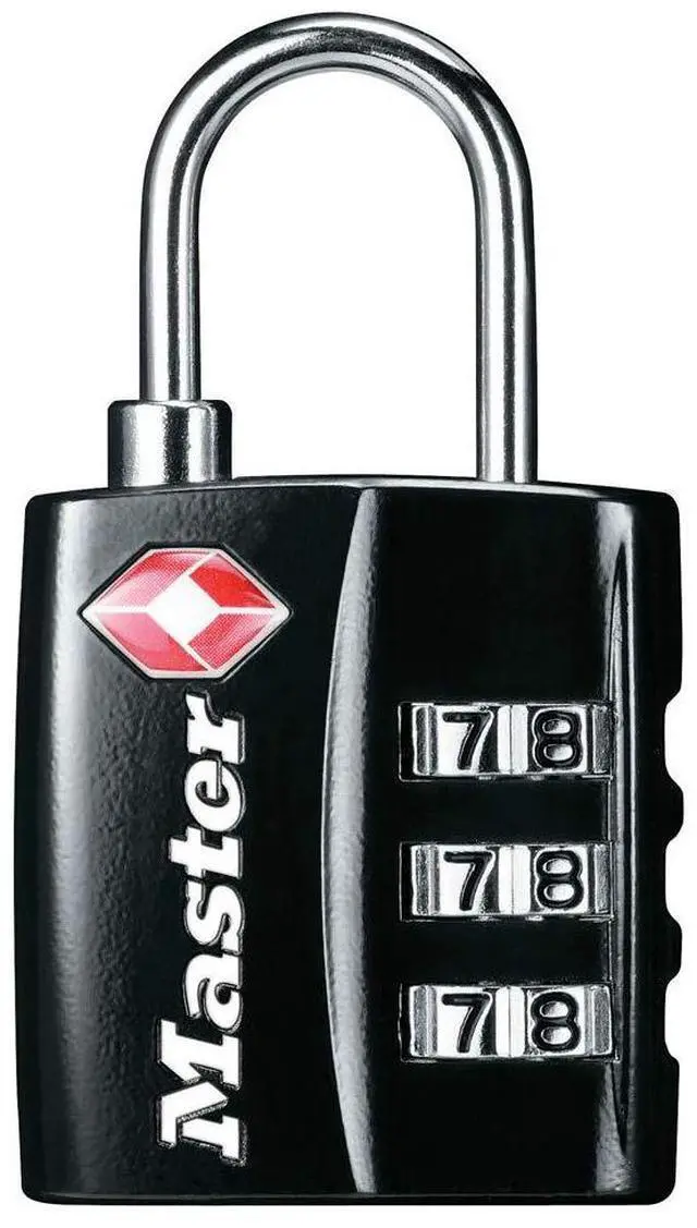 Main image of Black TSA-Approved Luggage Lock with Wide Lock Body and Thin, Durable Steel Shackle, Zipper Lock for Backpacks, Luggage, 4680DBLK