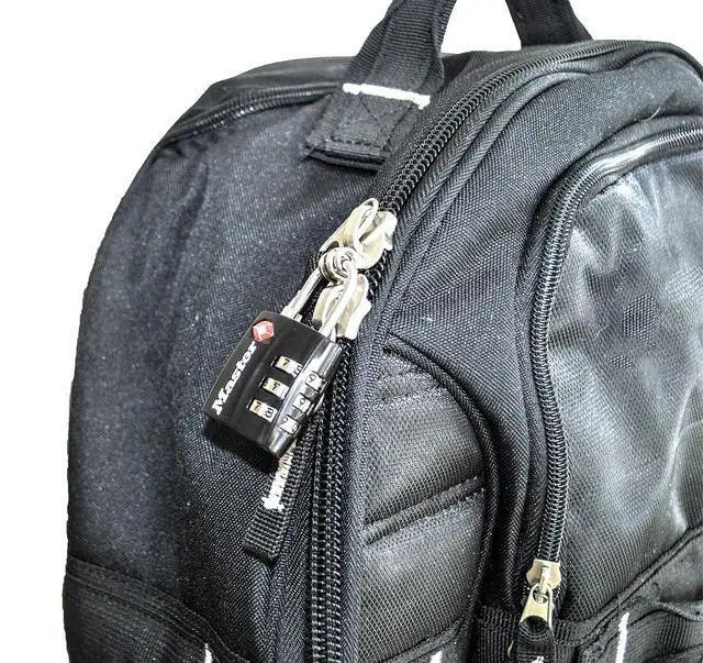 Alt view image 7 of 7 - Black TSA-Approved Luggage Lock with Wide Lock Body and Thin, Durable Steel Shackle, Zipper Lock for Backpacks, Luggage, 4680DBLK