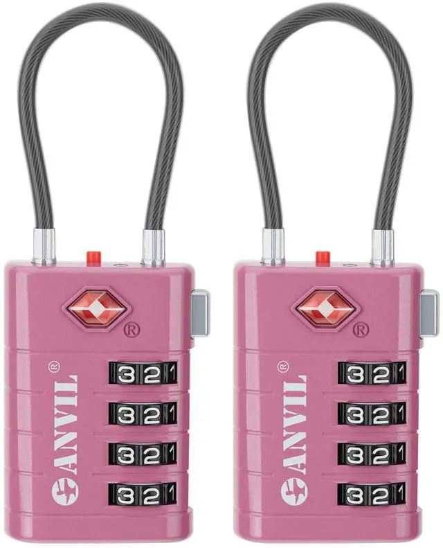 Main image of TSA Approved Luggage Locks with Search Alert Indicator, 4-Digit Combination Suitcase Lock, Advanced TSA008 Core Heavy Duty Anti-Theft Travel Lock for Double Zippers, Backpacks