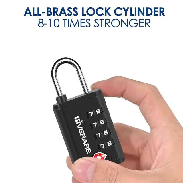 Alt view image 6 of 7 - 4 Pack TSA Approved Travel Luggage Locks 4-Digit, Open Alert Suitcase Combination Lock, Keyless Zipper Padlocks, TSA Accepted Compatible Padlock for Gym Locker, Golf Bag Case, Anti Theft-Black