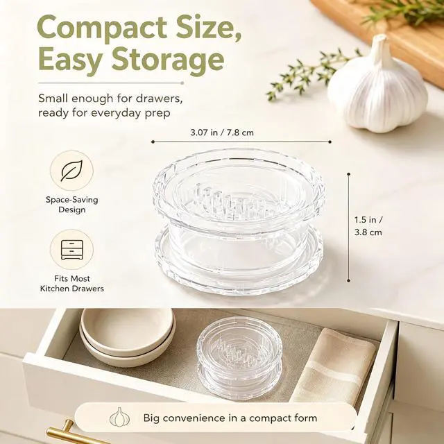Alt view image 4 of 7 - LKYC Garlic Twister 2 Pack, Clear Manual Garlic Mincer and Crusher, Handheld Food Chopper for Garlic, Ginger, Onion, Herbs and Small Nuts