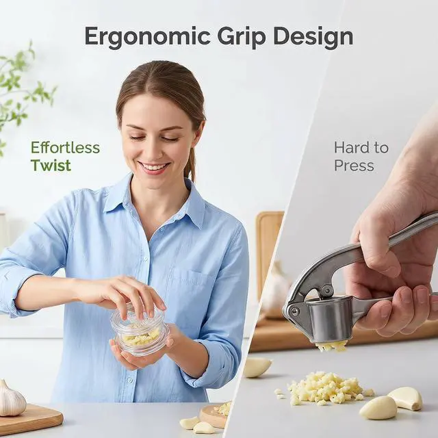 Alt view image 7 of 7 - LKYC Garlic Twister 2 Pack, Clear Manual Garlic Mincer and Crusher, Handheld Food Chopper for Garlic, Ginger, Onion, Herbs and Small Nuts