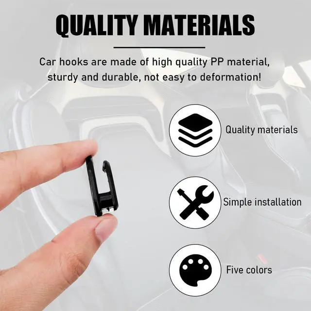 Alt view image 3 of 6 - 5 PCS Car Dashboard Mini Hooks, Multifunctional ABS Vehicle Adhesive Hooks, Car Storage Holder for Hanging Key, Mask, Earphone, Universal Interior Car Accessories (Black)