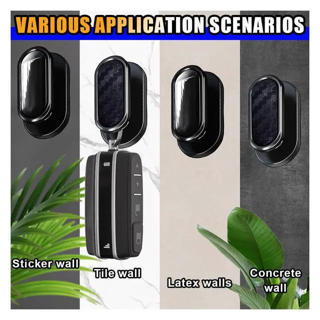 Alt view image 5 of 6 - Car Mini Hooks, Self-Adhesive Backseat Hangers, 4PCS Carbon&Glossy | Multifunctional Wall Hanging Hooks, Universal Hook Stickers, Car Interior Accessories for Key Charging Cable Earphone