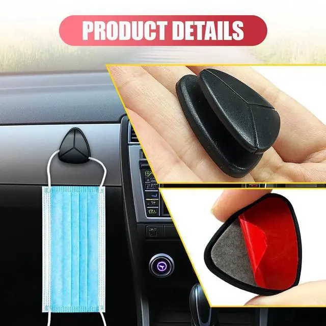 Alt view image 3 of 6 - 4 PCS Car Mini Hooks, Strong Self-Adhesive Backseat Hangers, Multifunctional Wall Hanging Hooks, Universal Hook Stickers for Key Charging Cable Earphone Car Interior Accessories(4PCS)