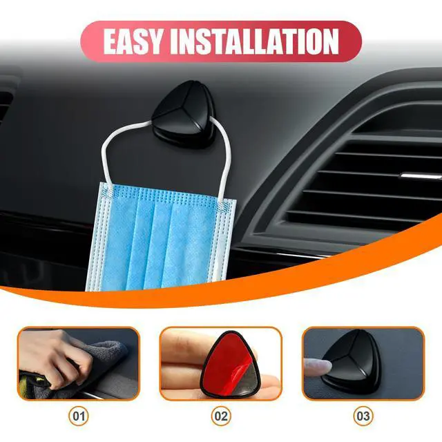 Alt view image 6 of 6 - 4 PCS Car Mini Hooks, Strong Self-Adhesive Backseat Hangers, Multifunctional Wall Hanging Hooks, Universal Hook Stickers for Key Charging Cable Earphone Car Interior Accessories(4PCS)