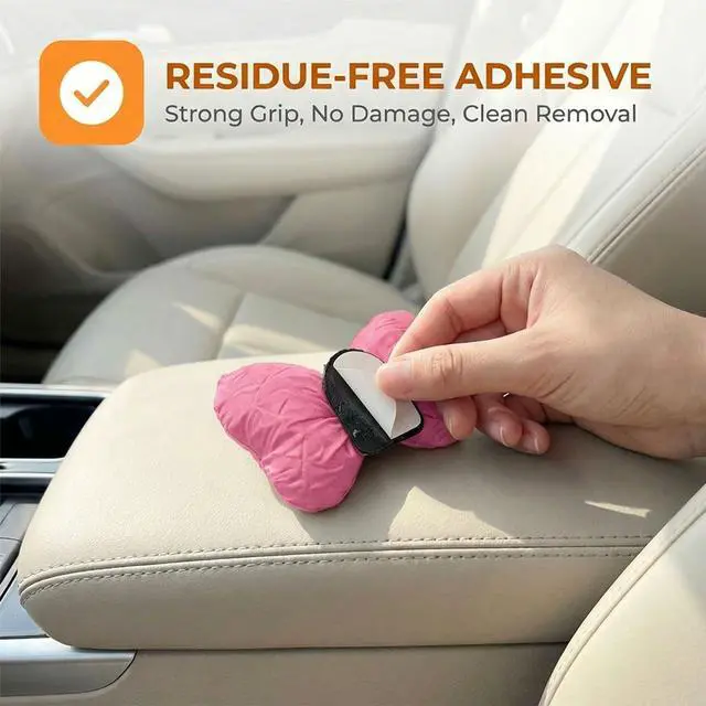 Alt view image 3 of 6 - 2PCS Mini Car Hooks, Self-Adhesive Backseat Hangers (Pink) | Car Dashboard Storage Hook, Multifunctional Wall Hanging Hooks, Universal Hook Stickers for Key Charging Cable Earphone