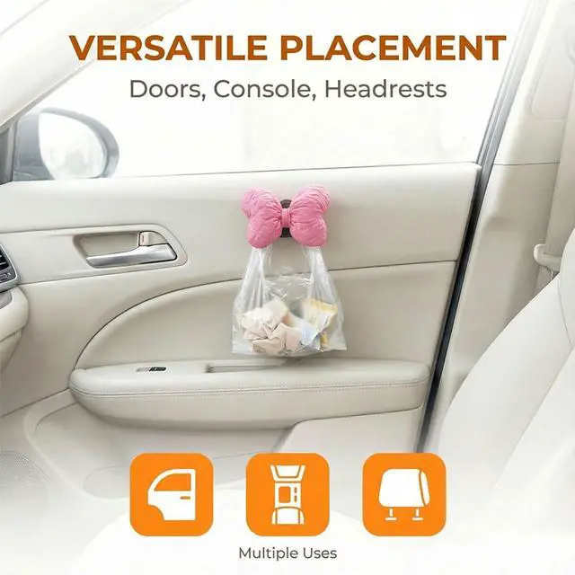 Alt view image 6 of 6 - 2PCS Mini Car Hooks, Self-Adhesive Backseat Hangers (Pink) | Car Dashboard Storage Hook, Multifunctional Wall Hanging Hooks, Universal Hook Stickers for Key Charging Cable Earphone