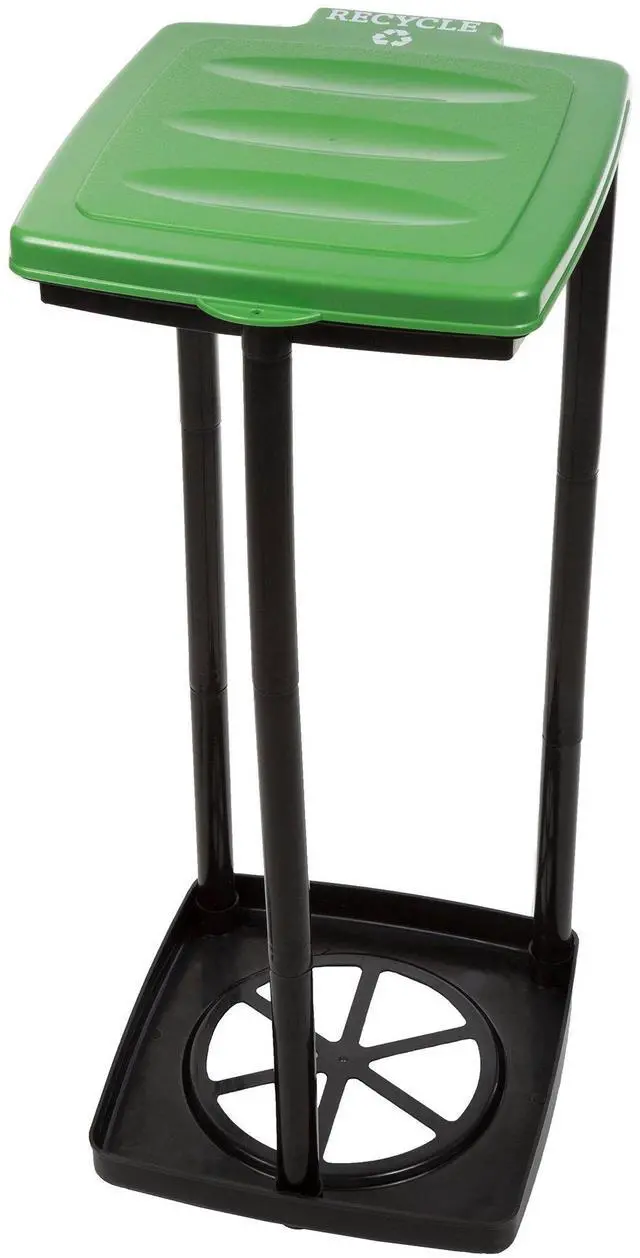 Main image of Portable Trash Bag Holder Collapsible 13-Gallon Garbage Bin for Indoor/Outdoor Use, Camping, Recycling, and Parties Durable Plastic Trash Can Outdoors (Green)