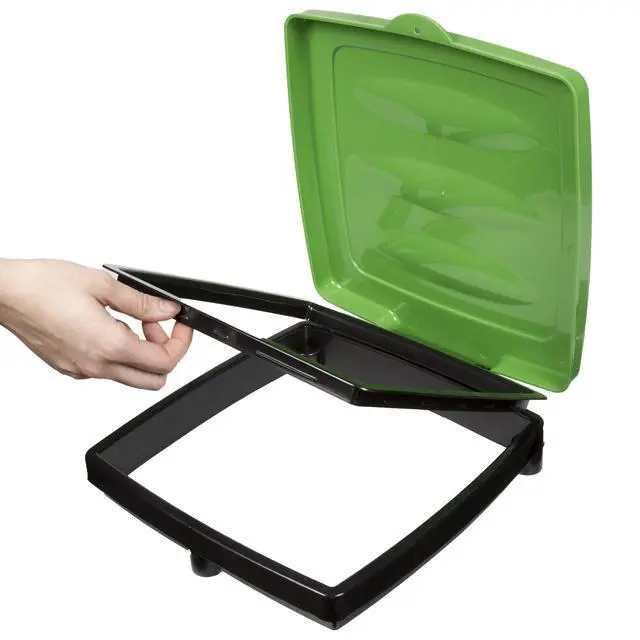 Alt view image 7 of 7 - Portable Trash Bag Holder Collapsible 13-Gallon Garbage Bin for Indoor/Outdoor Use, Camping, Recycling, and Parties Durable Plastic Trash Can Outdoors (Green)