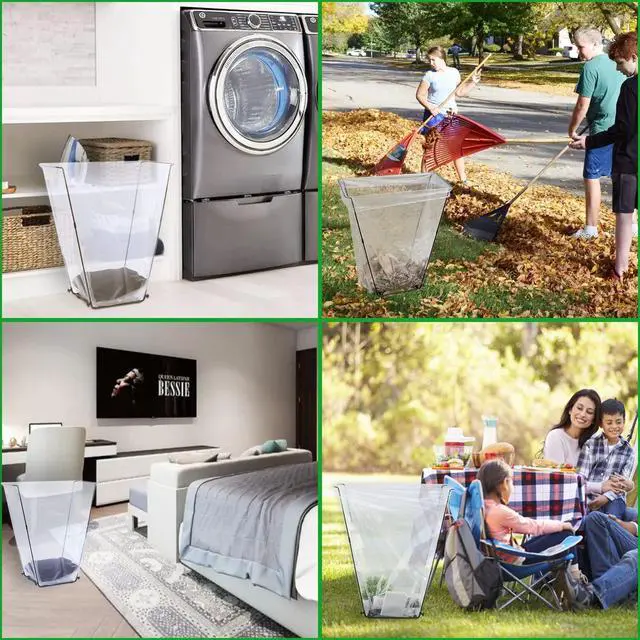 Alt view image 5 of 7 - Trash Bag Holder, Outdoor Metal Leaf Bag Holder Stand, Garbage Bag Frame Holder for 30-45 Gallon Bags for Leaves, Camping, Yard Weeding, Lawn Party