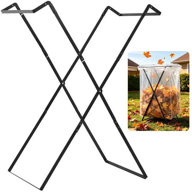Main image of Heavy Duty Leaf Bag Holder Stand for 30-50 Gallon Bags, Foldable Holder | 25" Extra-Wide Opening, Reinforced Metal, Fast Setup, Yard Cleanup, Camping, Reusable