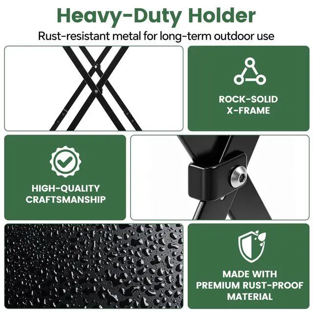 Alt view image 7 of 7 - Heavy Duty Leaf Bag Holder Stand for 30-50 Gallon Bags, Foldable Holder | 25" Extra-Wide Opening, Reinforced Metal, Fast Setup, Yard Cleanup, Camping, Reusable