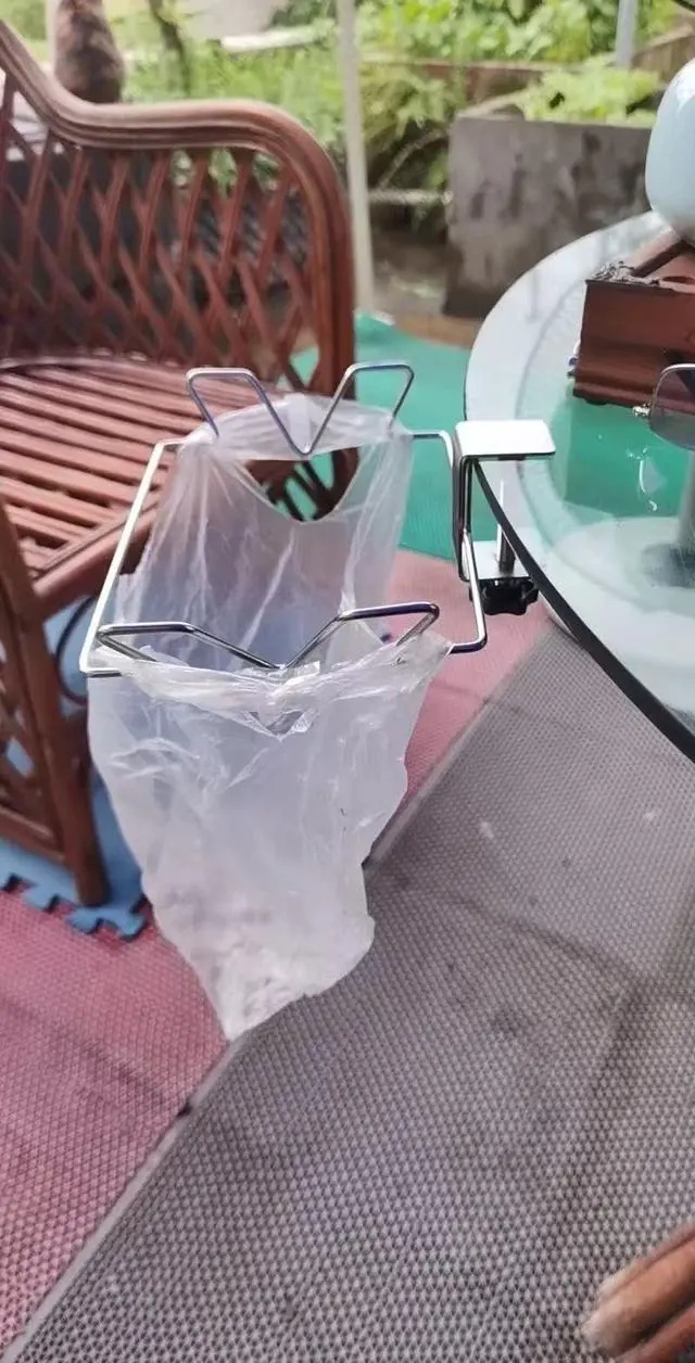 Alt view image 7 of 7 - Trash Bag Holder Table Side Garbage Bag Holder Hanging Trash Can for Kitchen Picnic Table Camping Apartment RVs