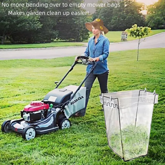 Alt view image 2 of 7 - Garden Trash Bag Holder - Outdoor Leaf Bag Support Stand Multi-Use Metal Garbage Bag Holder Frame Holds 30-45 Gallons Bag for Leaves, Camping, Yard Weeding, Lawn Party