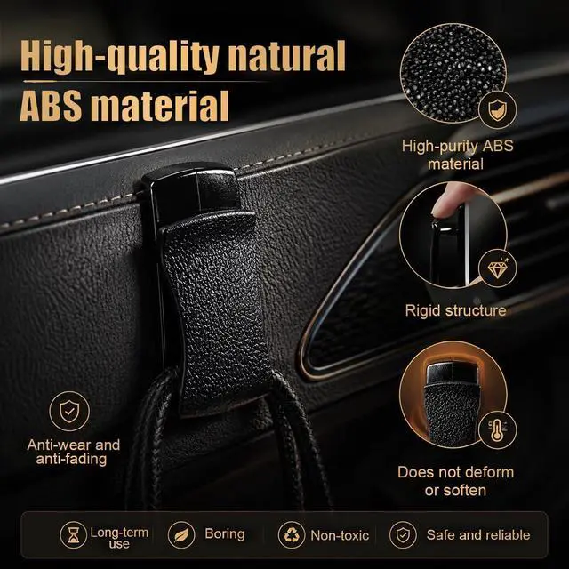 Alt view image 3 of 6 - Car Mini Hooks, Multifunctional Automotive Storage Holder, Self-Adhesive Car Backseat Hanger, Universal Vehicle Interior Organizer Hook for Key, Charging Cable, Earphone, Mask, Bag(2PCS)