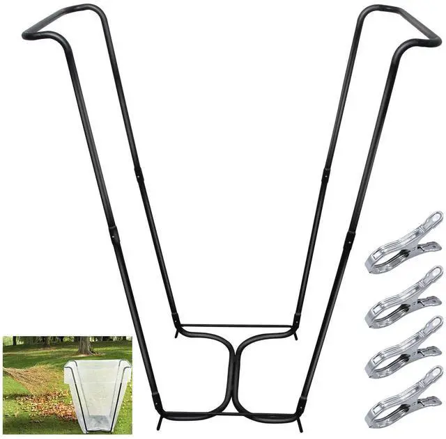 Main image of Garden Trash Bag Holder, Heavy Duty Metal Outdoor Leaf Bag Holder Stand Holds 30-45 Gallon Garbage Bags, Multi-Use Bag Holder Frame for Leaves Camping Yard Weeding Lawn Party (1)