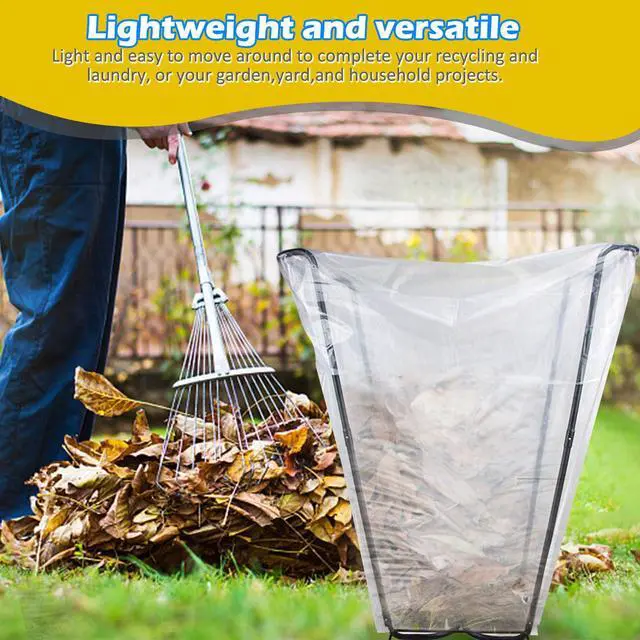 Alt view image 2 of 6 - Garden Trash Bag Holder, Heavy Duty Metal Outdoor Leaf Bag Holder Stand Holds 30-45 Gallon Garbage Bags, Multi-Use Bag Holder Frame for Leaves Camping Yard Weeding Lawn Party (1)